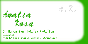 amalia kosa business card